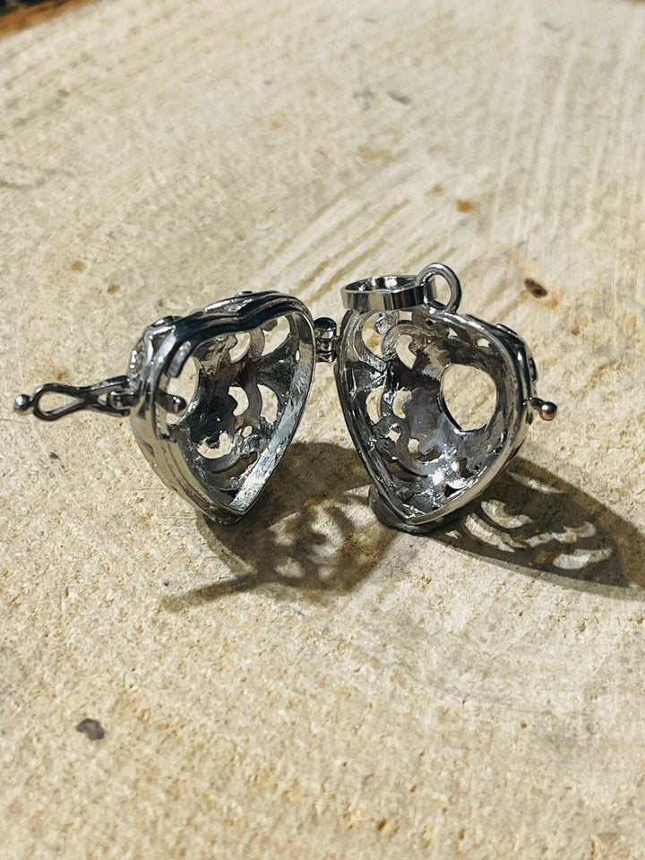 Pendentif cage coeur pour pierre naturelle - Les bijoux de Théa