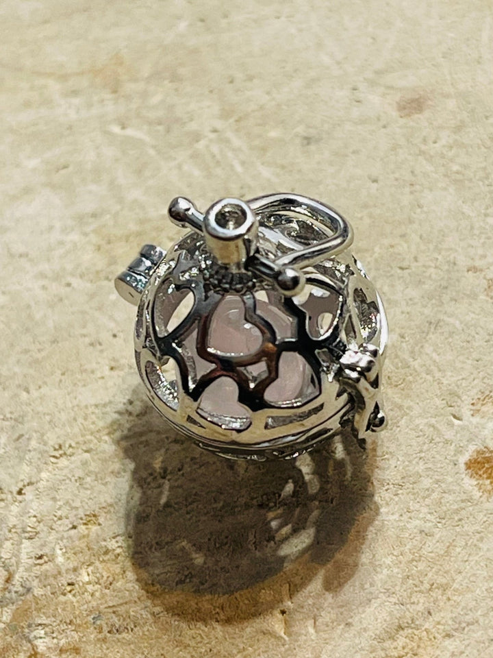 Pendentif cage coeurs boule pour pierre naturelle - Les bijoux de Théa