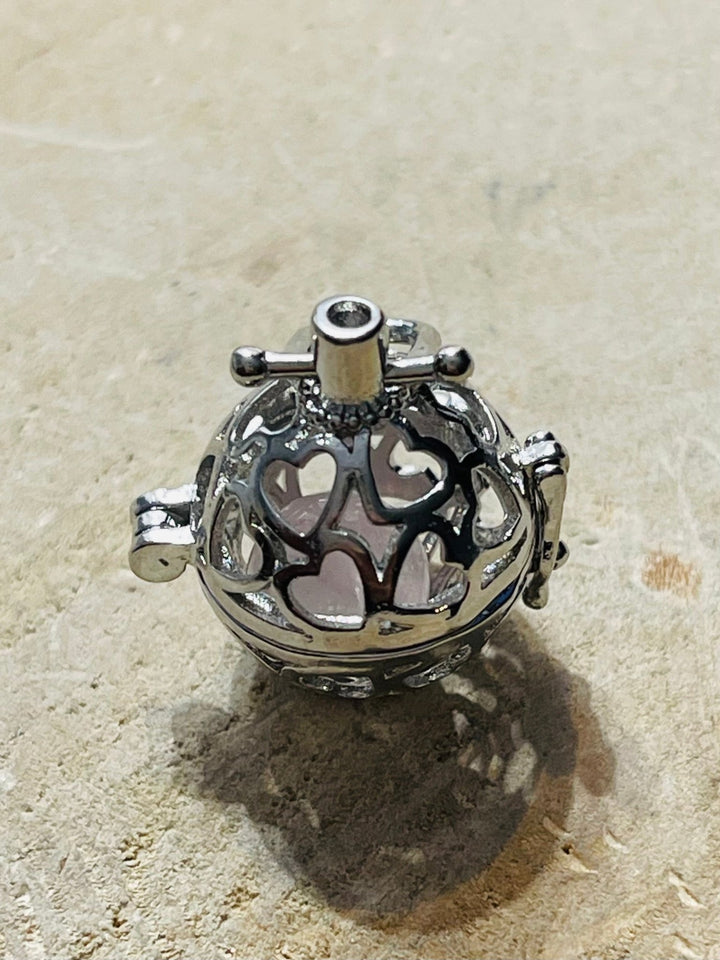 Pendentif cage coeurs boule pour pierre naturelle - Les bijoux de Théa