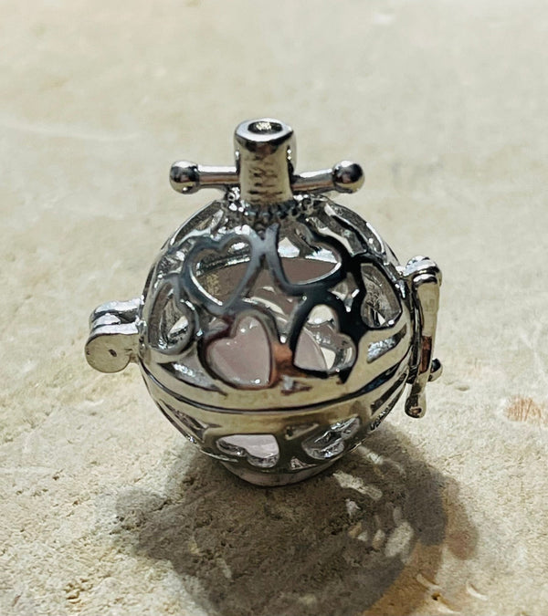 Pendentif cage coeurs boule pour pierre naturelle - Les bijoux de Théa