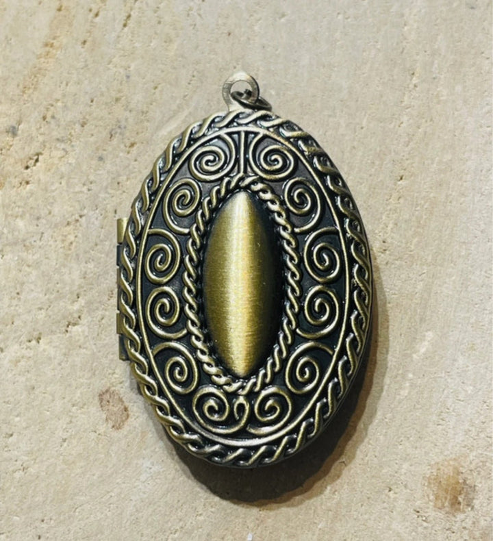 Pendentif double porte photo bronzé (3) - Les bijoux de Théa