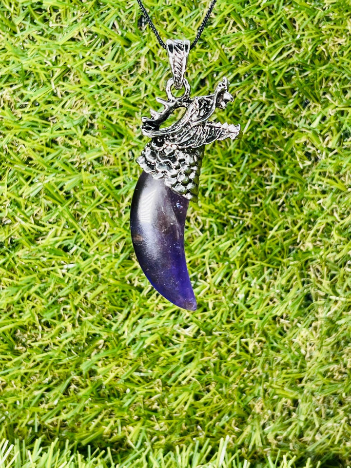 Pendentif Dragon serti d'une Améthyste - Les bijoux de Théa