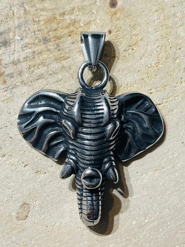 Pendentif Éléphant en acier inoxydable - Les bijoux de Théa