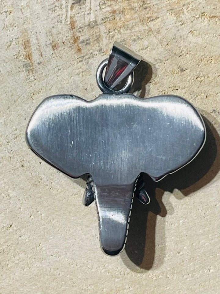 Pendentif Éléphant en acier inoxydable - Les bijoux de Théa