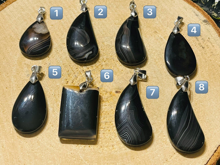 Pendentif en Agate à bandes au choix - Les bijoux de Théa