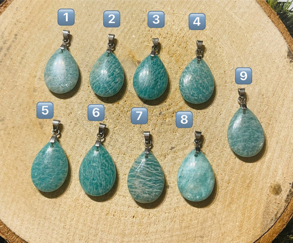 Pendentif en Amazonite au choix - Les bijoux de Théa