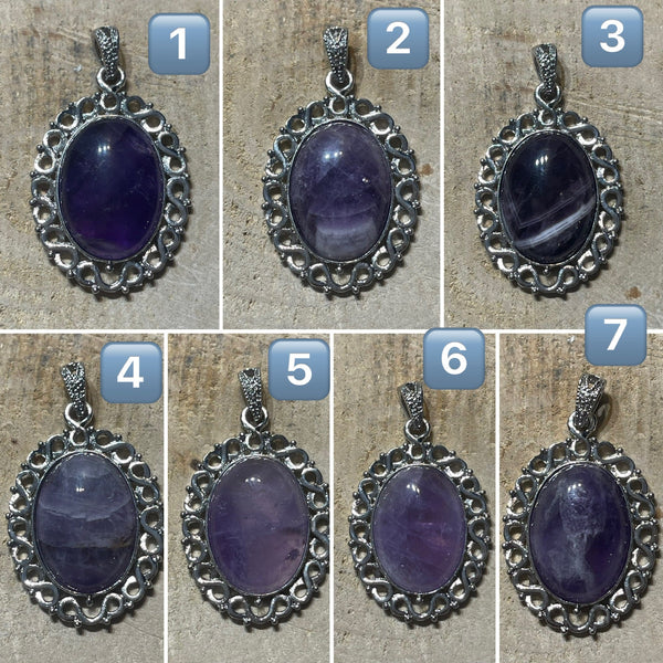 Pendentif en Améthyste au choix (2) - Les bijoux de Théa