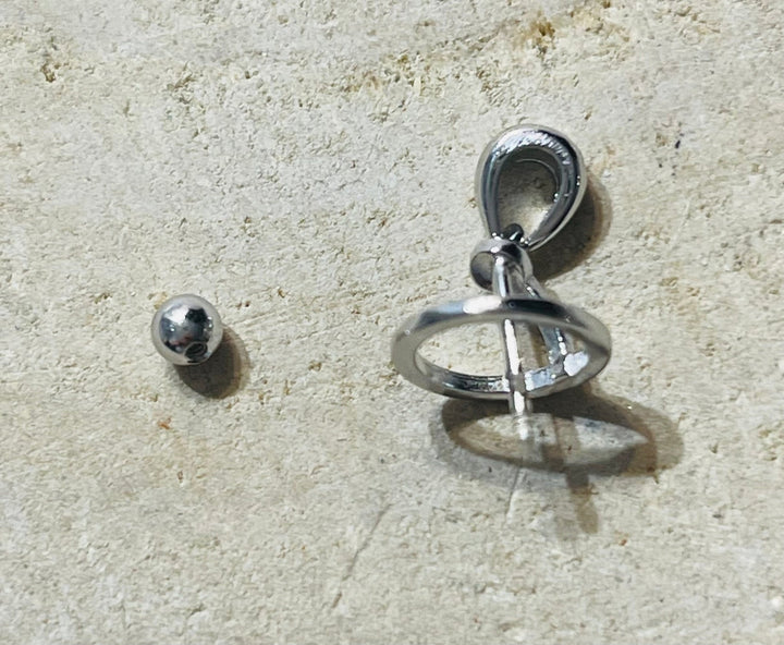 Pendentif en argent 925 pour perle de son choix - Les bijoux de Théa