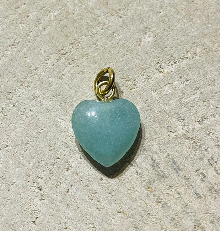 Pendentif en Aventurine verte en forme de cœur - Les bijoux de Théa