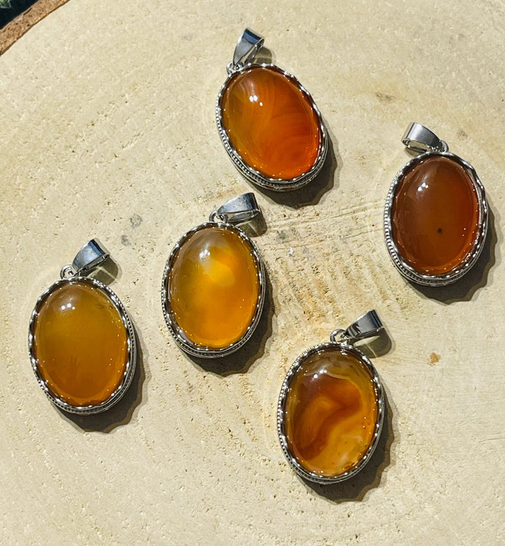 Pendentif en Cornaline - Les bijoux de Théa
