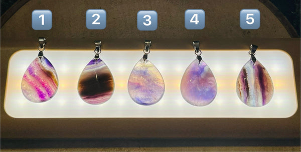 Pendentif en Fluorite cabochon au choix - Les bijoux de Théa