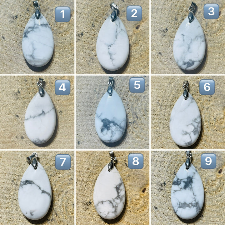 Pendentif en Howlite au choix - Les bijoux de Théa