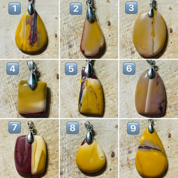 Pendentif en Jaspe Mokaïte au choix - Les bijoux de Théa