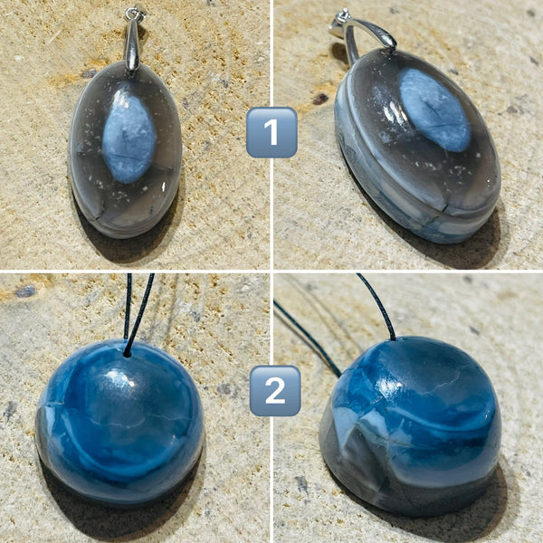 Pendentif en Opale bleue au choix (2) - Les bijoux de Théa