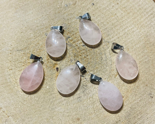 Pendentif en Quartz rose - Les bijoux de Théa