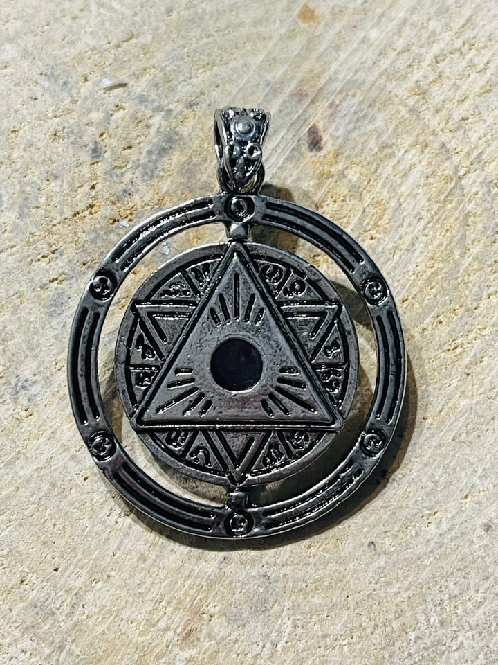 Pendentif Étoile argenté avec Amethyste qui tourne - Les bijoux de Théa