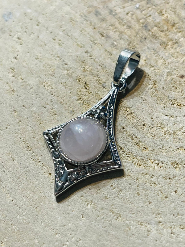 Pendentif étoile avec Quartz rose - Les bijoux de Théa