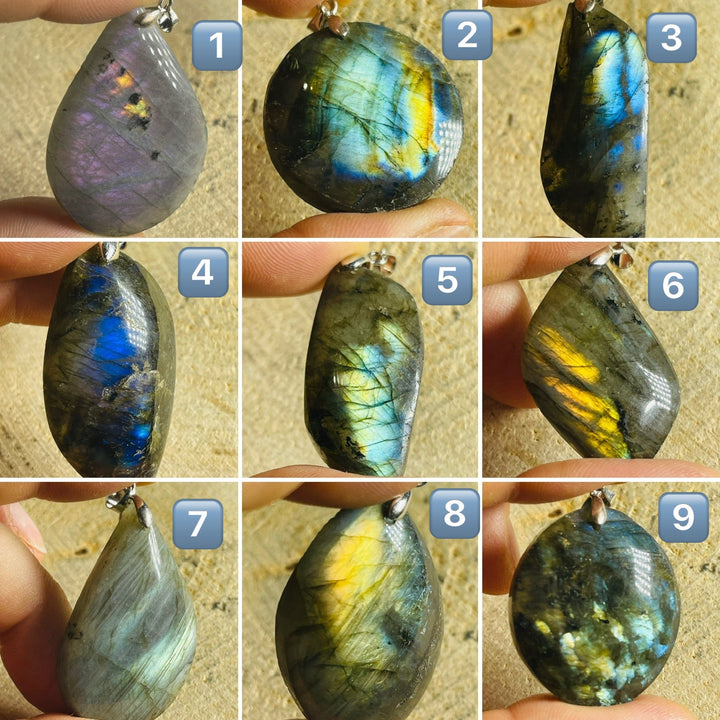 Pendentif Labradorite cabochon au choix - Les bijoux de Théa