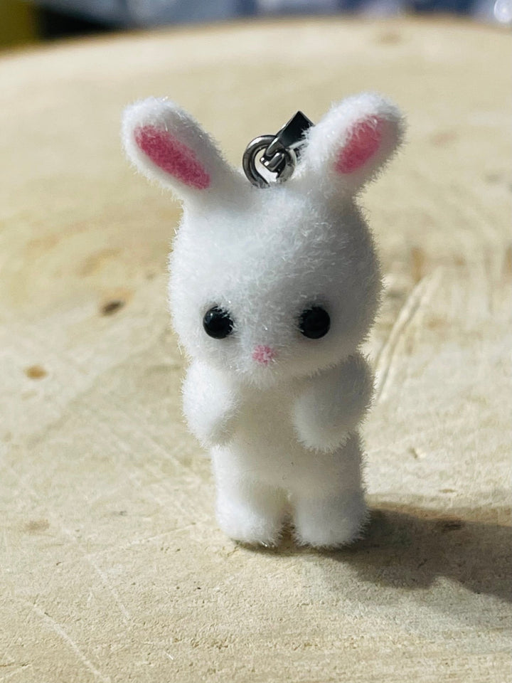 Pendentif Lapin feutrine blanc - Les bijoux de Théa