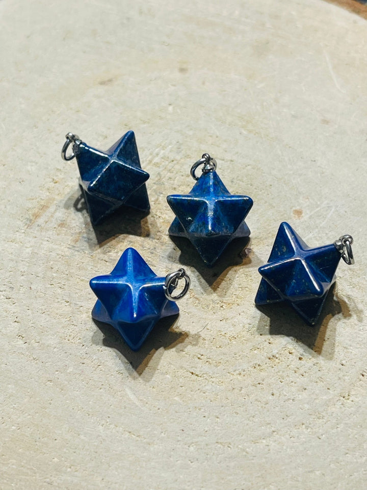 Pendentif Merkaba Etoile en Lapis lazuli - Les bijoux de Théa