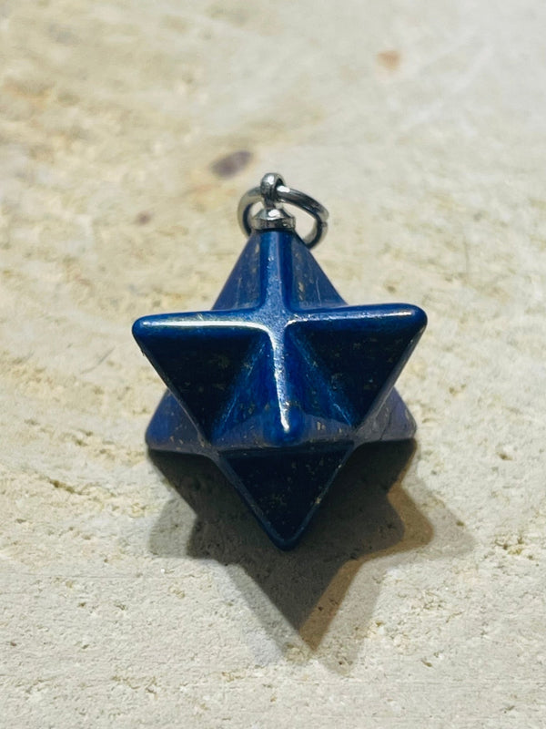 Pendentif Merkaba Etoile en Lapis lazuli - Les bijoux de Théa