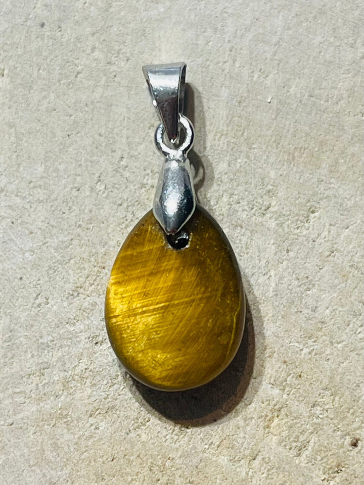 Pendentif Œil de tigre en forme de goutte d’eau - Les bijoux de Théa