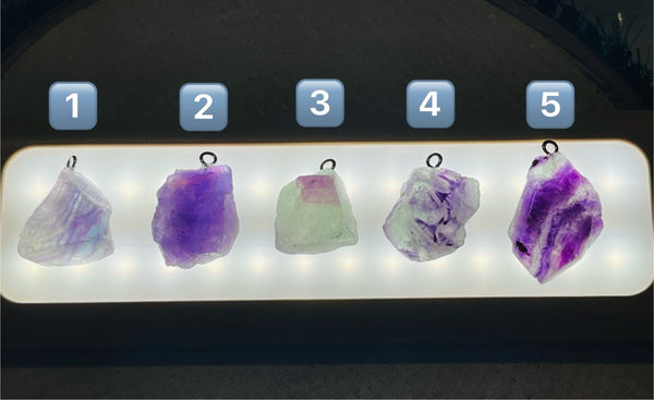 Pendentif serti d'une Fluorite brute au choix - Les bijoux de Théa