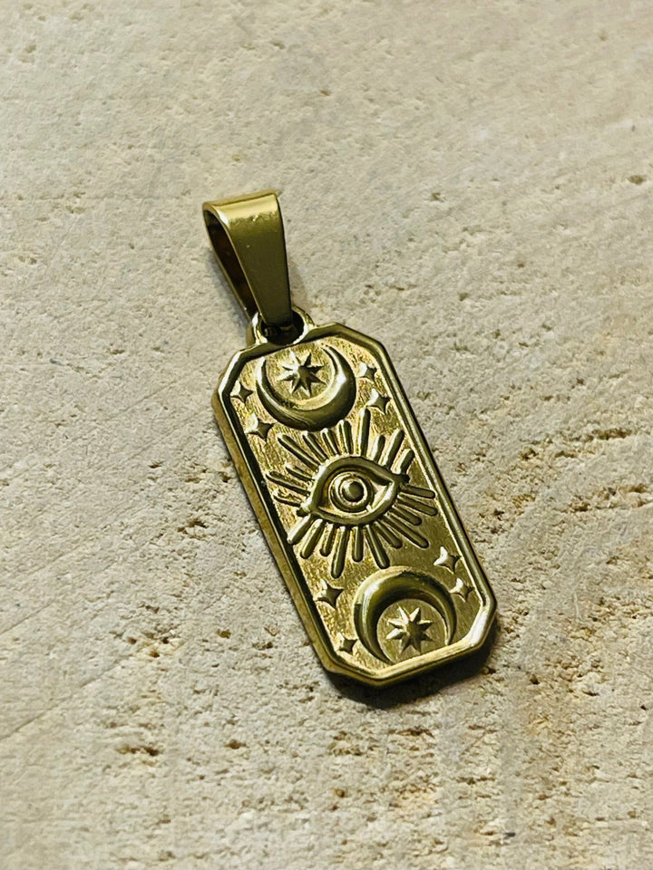 Pendentif Symboles Égyptiens en acier inoxydable doré - Les bijoux de Théa