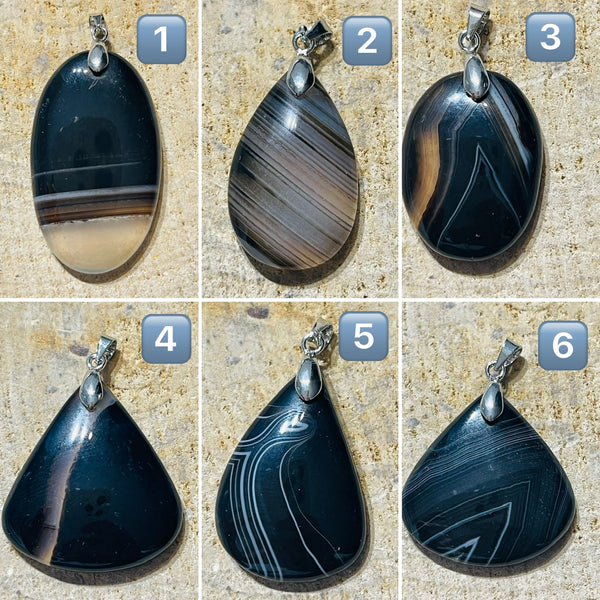 Pendentifs en Agate à bandes au choix - Les bijoux de Théa