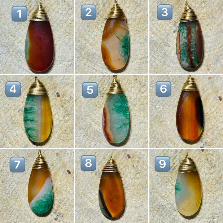 Pendentifs en Agate du Bresil au choix - Les bijoux de Théa