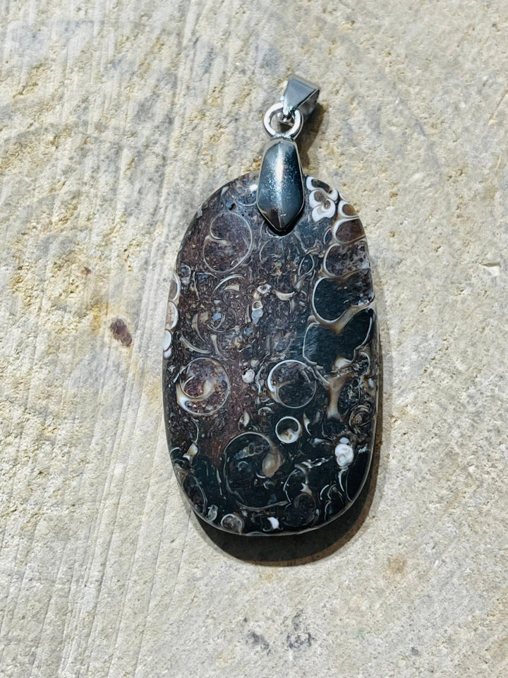 Pendentifs en Agate Fossil / Turitelle au choix - Les bijoux de Théa