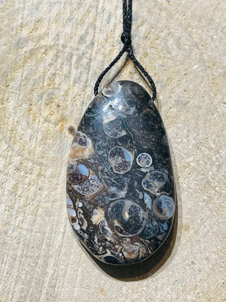 Pendentifs en Agate Fossil / Turitelle au choix - Les bijoux de Théa