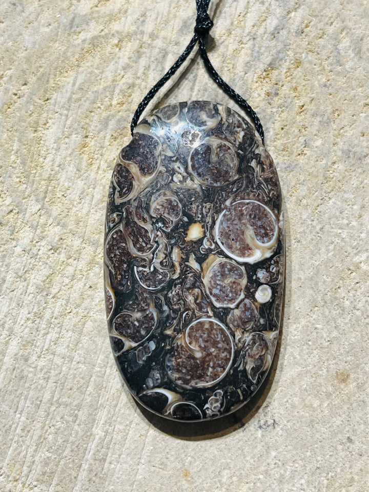 Pendentifs en Agate Fossil / Turitelle au choix - Les bijoux de Théa