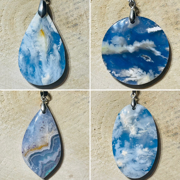 Pendentifs en Agate Plume au choix (1) - Les bijoux de Théa