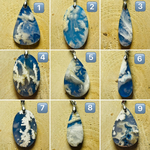 Pendentifs en Agate Plume au choix (2) - Les bijoux de Théa