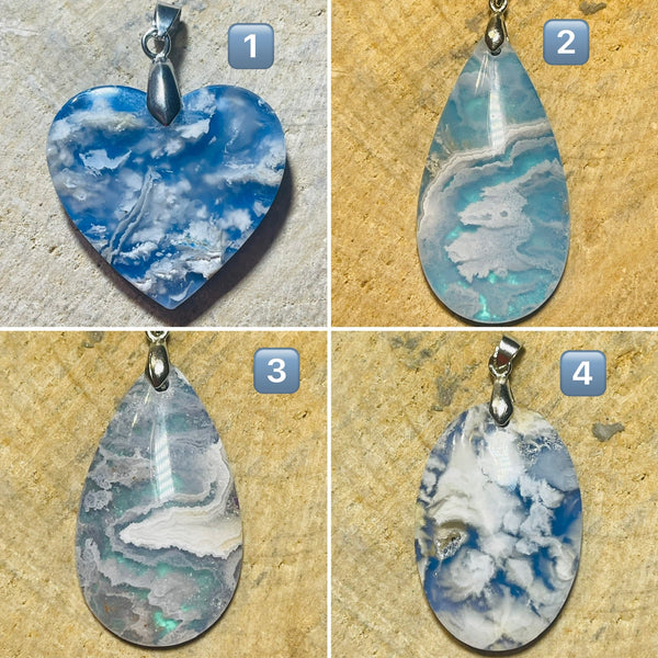 Pendentifs en Agate Plume au choix - Les bijoux de Théa
