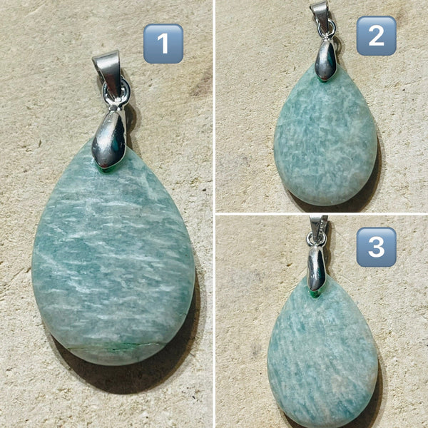 Pendentifs en Amazonite au choix (1) - Les bijoux de Théa