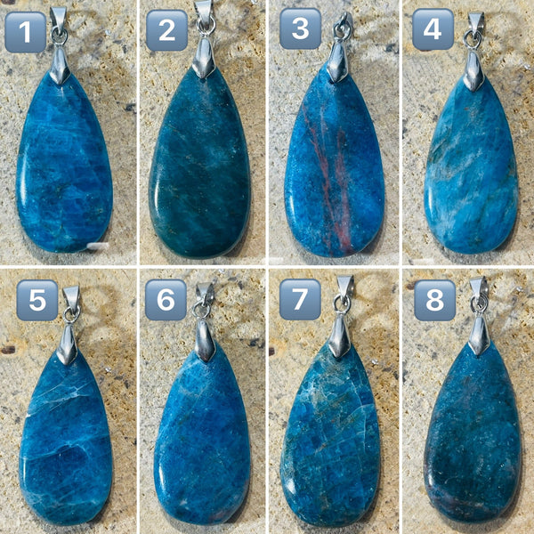 Pendentifs en Apatite cobochon au choix - Les bijoux de Théa