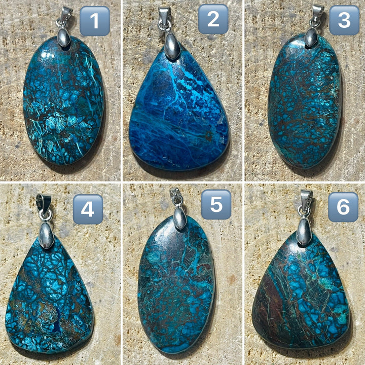 Pendentifs en Azurite au choix (2) - Les bijoux de Théa