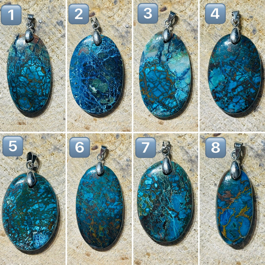 Pendentifs en Azurite au choix (3) - Les bijoux de Théa