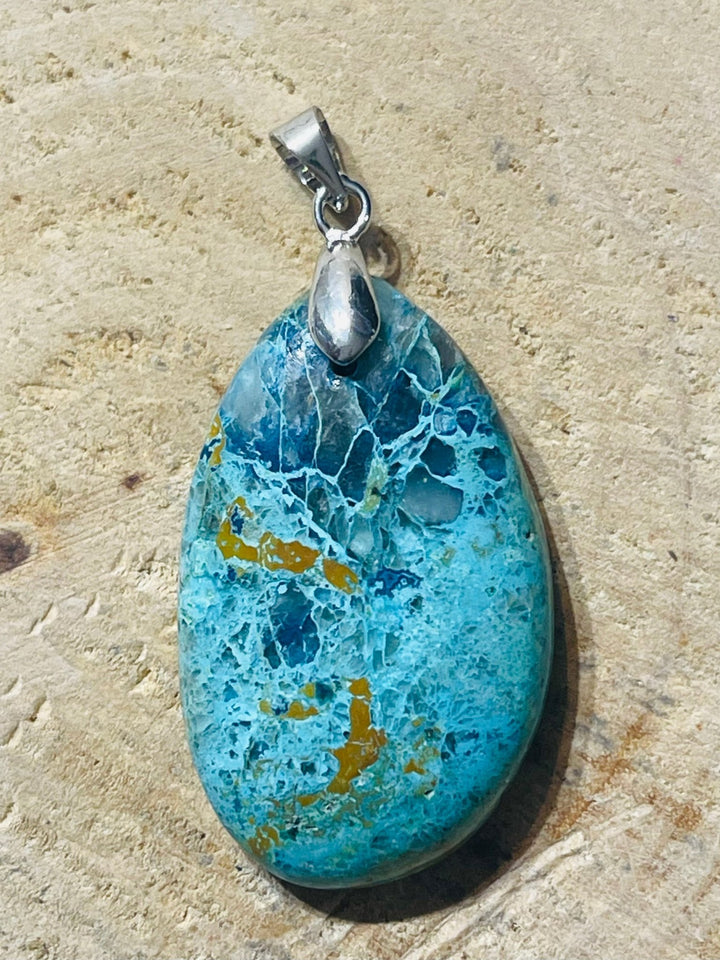 Pendentifs en Chrysocolle de Tanzanie au choix - Les bijoux de Théa