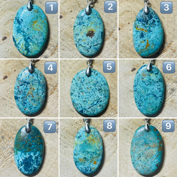 Pendentifs en Chrysocolle de Tanzanie au choix - Les bijoux de Théa