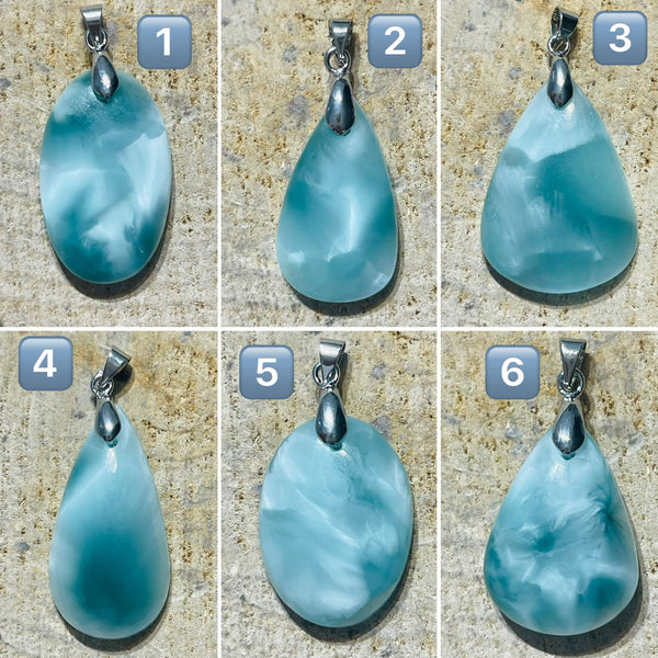 Pendentifs en Hemimorphite du Mexique au choix (2) - Les bijoux de Théa