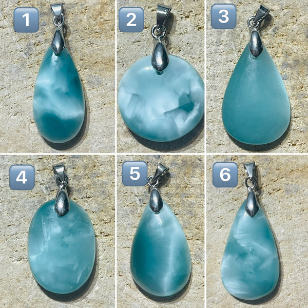 Pendentifs en Hemimorphite du Mexique au choix (3) - Les bijoux de Théa