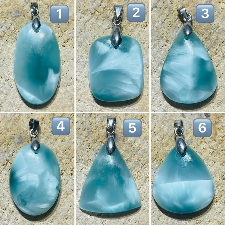 Pendentifs en Hemimorphite du Mexique au choix - Les bijoux de Théa