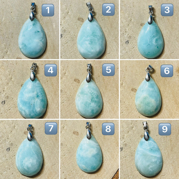 Pendentifs en Hémimorphite du Mexique au choix - Les bijoux de Théa