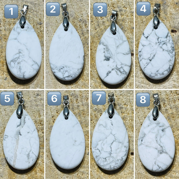 Pendentifs en Howlite au choix (2) - Les bijoux de Théa