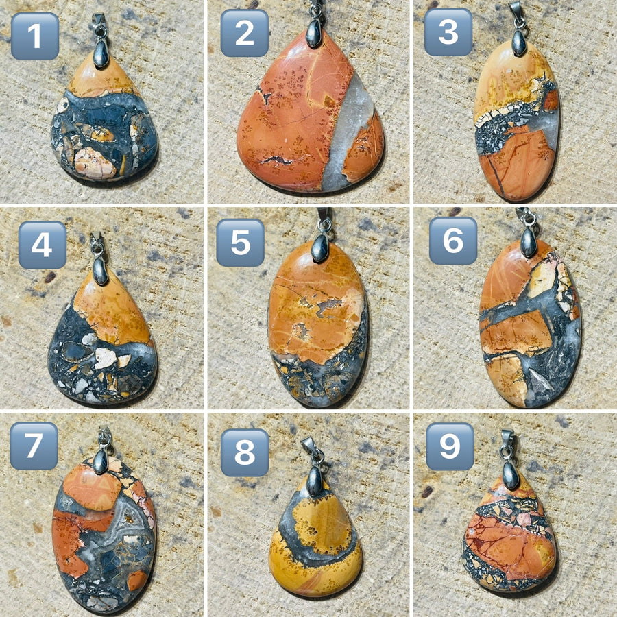 Pendentifs en Jaspe Maligano au choix (2) - Les bijoux de Théa