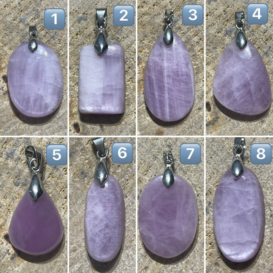 Pendentifs en Kunzite au choix (3) - Les bijoux de Théa