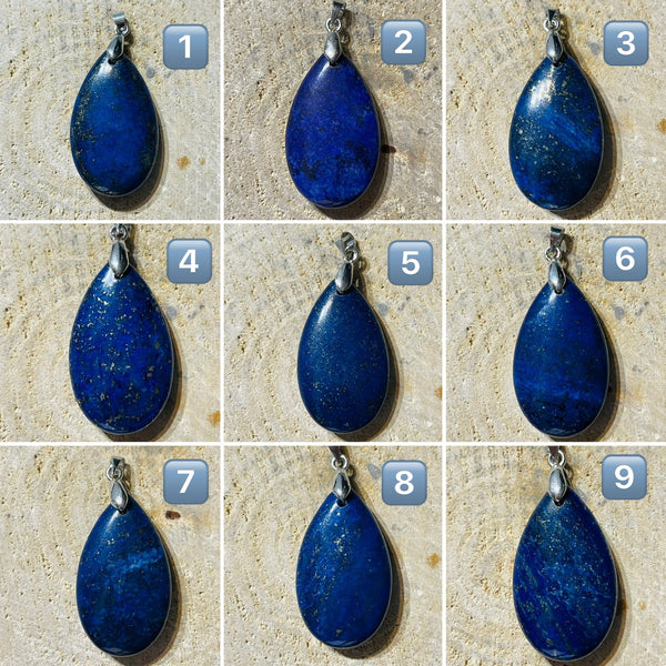 Pendentifs en Lapis - lazuli au choix (2) - Les bijoux de Théa
